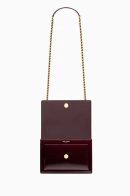 Buy SAINT LAURENT Red Small Sunset Shoulder Bag in Patent Leather For Women Online Ounass UAE