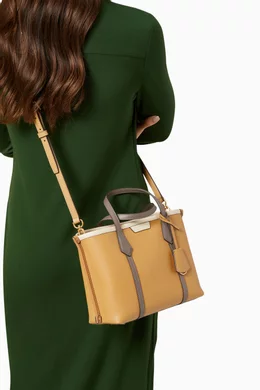 Perry Nylon Tory Burch Color Block Perry Tote Coated Canvas