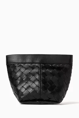 【BOTTEGA VENETA】ポーチ フリップフラップ スモール プリズム Buy Bottega Veneta Black Small Flip Flap Prism Pouch in