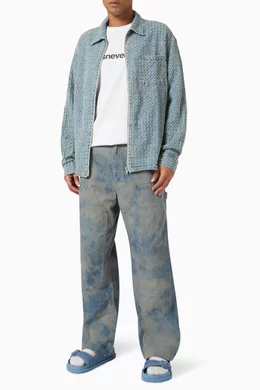 トップス thisisneverthat Damaged Denim Zip Shirt Damaged Denim Shirt - thisisneverthat®