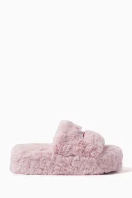Buy Balenciaga Pink Furry Platform Sandals in Faux Shearling For Women Online Ounass UAE