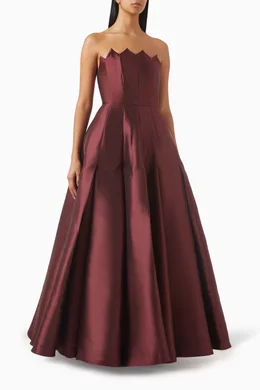 Strapless silk gown top