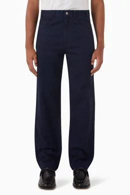 Buy Percival Blue Checkerboard Pants in Denim For Men Online Ounass UAE