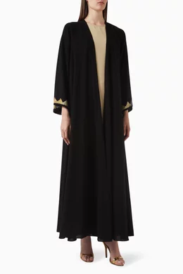 Buy Merras Black Embroidered Abaya Set For Women Online Ounass UAE