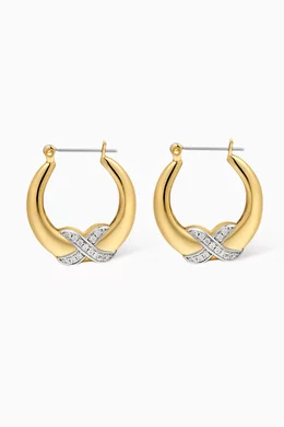 Buy Luv Aj Gold Martina Cubic Zirconia Hoop Earrings in Brass For Women Online Ounass UAE