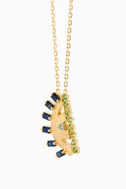 Buy Bil Arabi Yellow Ya Ein Najlaa Multi stone Pendant Necklace in 18kt Gold For Women Online Ounass UAE