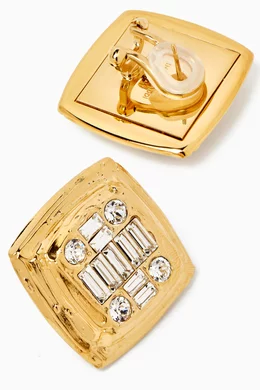 ピアス AMINA MUADDI Embellished l Jeanne Earrings Buy Amina Muaddi White Jeanne Crystal Earrings in Gold-tone