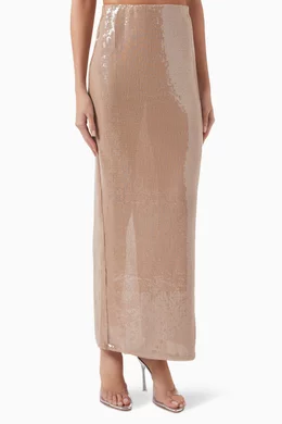 Buy Mossman Neutral Celestial Embellished Midi Skirt For Women Online Ounass UAE