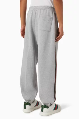 Buy Gucci Grey Web Sweatpants in Cotton Jersey For Men Online Ounass UAE