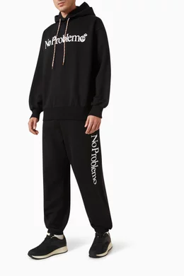 Buy No Problemo Black Logo Sweatpants in Jersey fleece For Men Online Ounass UAE