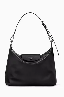 Buy Longchamp Black Le Pliage Xtra Hobo Bag in Leather For Women Online Ounass UAE