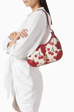 Buy Coach White Hamptons Hobo Bag in Cherry-print Leather