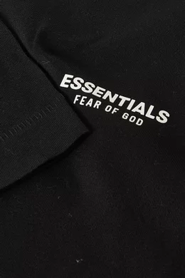Tシャツ・カットソー FEAR OF GOD ESSENTIALS BLACK COTTON T-SHIRT WITH LOGO Fear of God Essentials Black Bonded Tee T-Shirt (Jet Black