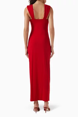 xena knit dress reformation Buy Reformation Red Xena Maxi Dress in Cotton-knit For Women Online