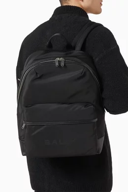 Buy Bally Black Treck Backpack in Nylon & Leather For Men