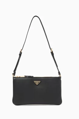 Buy Prada Black Small Envelope Shoulder Bag in Grained Leather For Women Online Ounass UAE