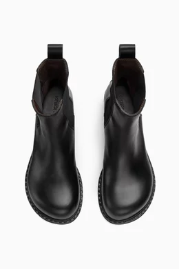 ショートブーツ・ブーティ BOTTEGA VENETA BLACK LEATHER CLIFF ANKLE BOOTS Buy Bottega Veneta Black Cliff Chelsea Ankle Boots in