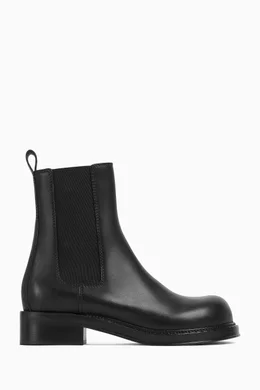 ショートブーツ・ブーティ BOTTEGA VENETA BLACK LEATHER CLIFF ANKLE BOOTS Buy Bottega Veneta Black Cliff Chelsea Ankle Boots in