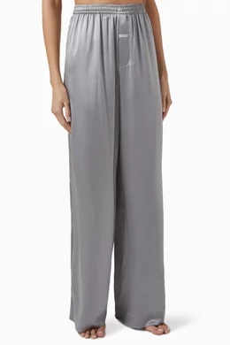 Buy SKIMS Grey Silk Oversized Sleep Set For Women Online Ounass UAE