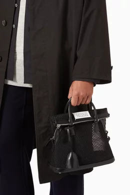 Buy Maison Margiela Black Mini Sac Classique Bag in Mesh For