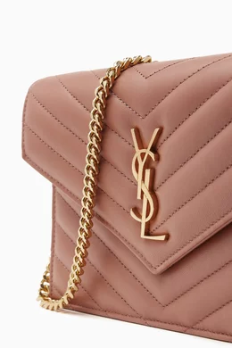 Buy SAINT LAURENT Pink Cassandre Envelope Chain Wallet in Lambskin For Women Online Ounass UAE