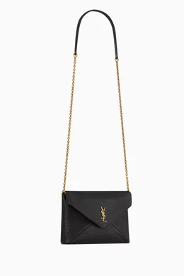 Buy SAINT LAURENT Black Cassandre Chain Pouch Bag in Lambskin Leather For Women Online Ounass UAE