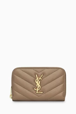 Buy SAINT LAURENT Neutral Cassandre Matelasse Coin Wallet in Leather For Women Online Ounass UAE
