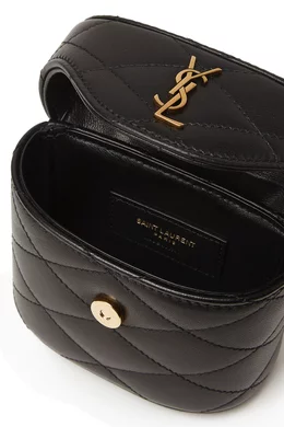 Buy SAINT LAURENT Black Micro June Box Bag in Quilted Leather For