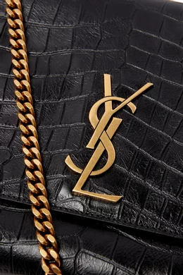 Ysl croc shoulder bag cheap