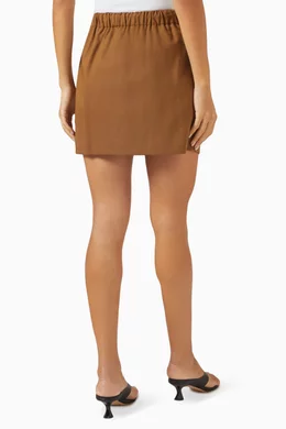 【送料&関税込】Max Mara Skirt Tabarin Buy Max Mara Brown Tabarin Mini Skirt in Canvas For Women
