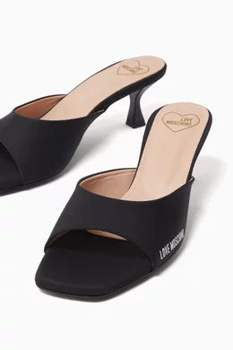 Buy Love Moschino Black Logo 55 Mule Sandals For Women Online Ounass UAE