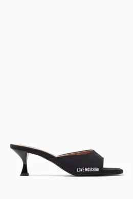Buy Love Moschino Black Logo 55 Mule Sandals For Women Online Ounass UAE