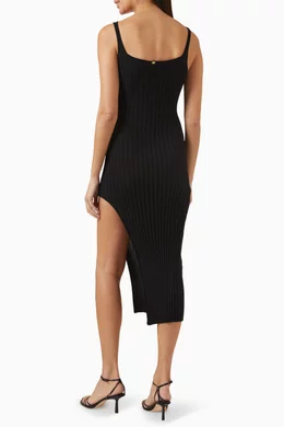 Buy PQ Swim Black Piper Midi Dress in Rib-knit For Women Online | Ounass UAE