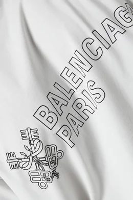 Balenciaga バレンシアガ＊Key Crest Vintageオーバー Tシャツ Balenciaga Black Key Crest Vintage Jersey Oversized T-shirt