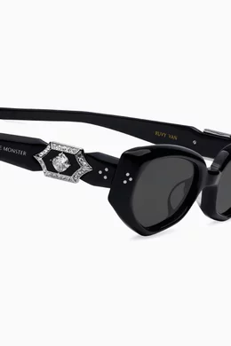 Buy Gentle Monster Black Vegax 01 Sunglasses in Acetate For UNISEX