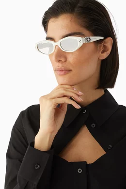 Buy Gentle Monster White Vegax W2 Sunglasses in Acetate For UNISEX