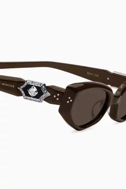 Buy Gentle Monster Brown Ruvy Van BR3 Sunglasses in Acetate For