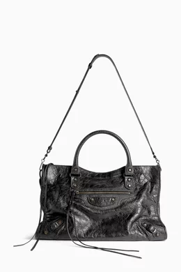 Buy Balenciaga Black Medium Le City Bag in Arena Lambskin