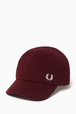 Buy Fred Perry Burgundy Classic Logo Cap in Cotton Piqué For Men