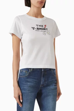 Tシャツ・カットソー MARC JACOBS DOODLE SLIM TEE Buy Marc Jacobs White Doodle Slim T-shirt in Cotton For