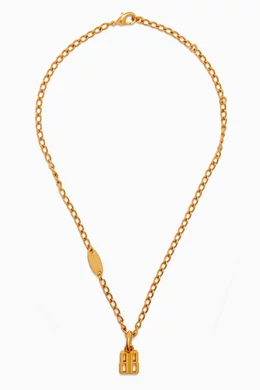 Buy Balenciaga Gold Nano Thin Necklace in Brass For UNISEX