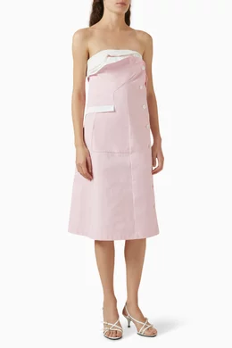 Buy Miu Miu Pink Deconstructed Midi Dress in Poplin For Women Online |  Ounass UAE