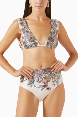 ビキニ Zimmermann RHIANNON WIDE SHOULDER BIKINI (4289WSS251 CREAM) Rhiannon Wide Shoulder Bikini Cream Multi Paisley Online
