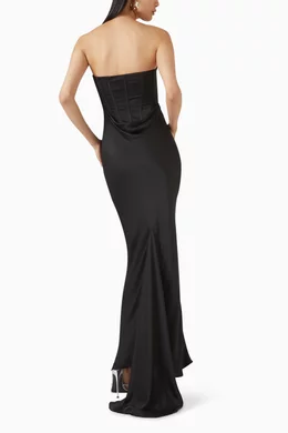Buy Rotate Birger Christensen Black Corset Maxi Dress in