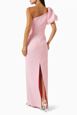 Buy Rebecca Vallance Pink Isabella Embellished Gown in Crepe