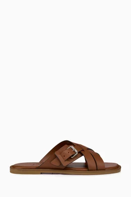 バカンスに Christian Louboutin Emircrossレザーサンダル Emircross leather sandals in black - Christian Louboutin