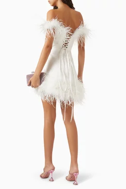 lola blanc mini feather dress Buy Bronx and Banco White Lola Feather Mini Dress For Women Online