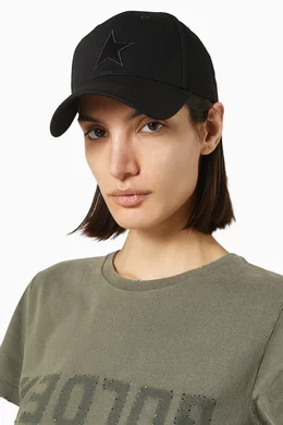 Buy GOLDEN GOOSE Black Star Baseball Cap For UNISEX Online