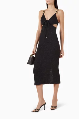 Buy PatBO Black Gavea Cut-out Midi Dress in Mesh For Women Online | Ounass  UAE
