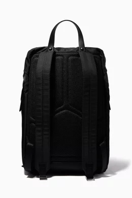 Buy Prada Black Triangle Logo Backpack in Nylon & Saffiano Leather